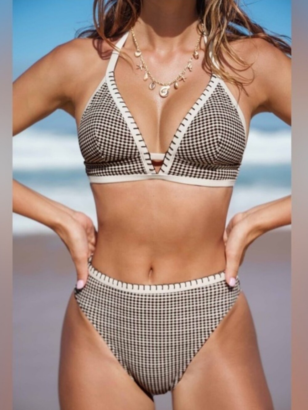 New Cupshe Tiramisu Bikini Set High-Waist - Large